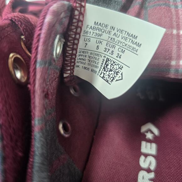 ⭐️Converse Allstar Burgundy Maroon Lowtop Shoes Sz 7 - Picture 7 of 8